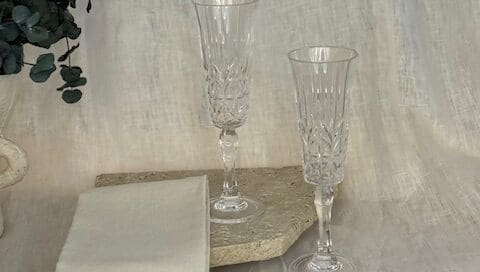 Crystal Cut Acrylic Champagne Flutes