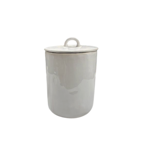 White & Cream Ceramic Jar