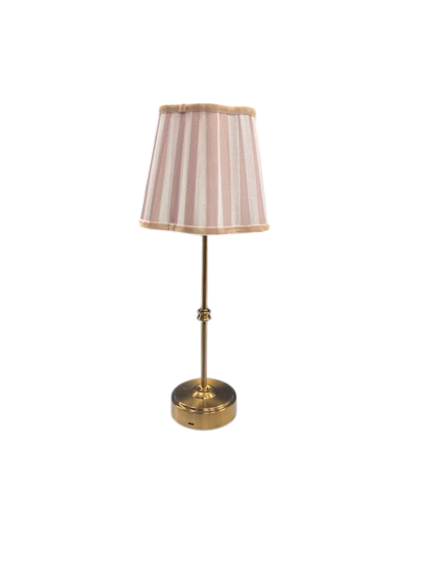 Pink & White Striped Lamps